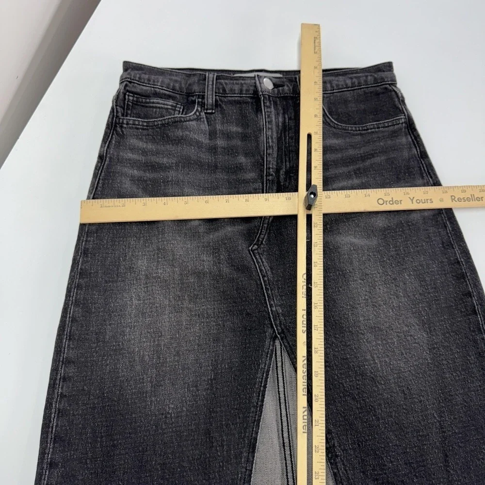 Joes Jeans Skirt Women‎ 28 Black Denim High Rise Nerine Raw Hem Front Slit